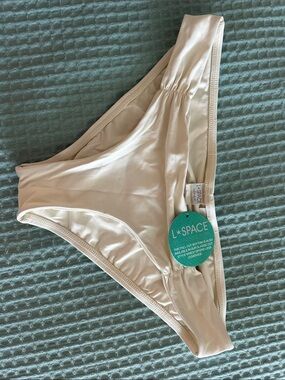 l*space Cream Bikini Bottom - Smooth Minimal Coverage